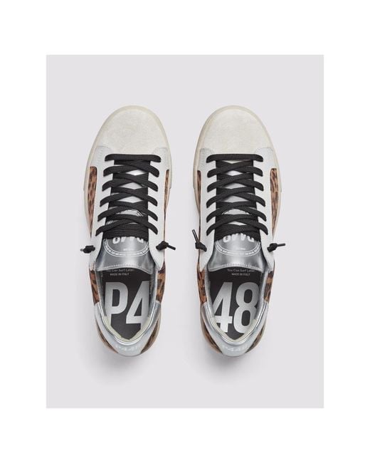 P448 Leopard/Zilver Sneaker in het Brown
