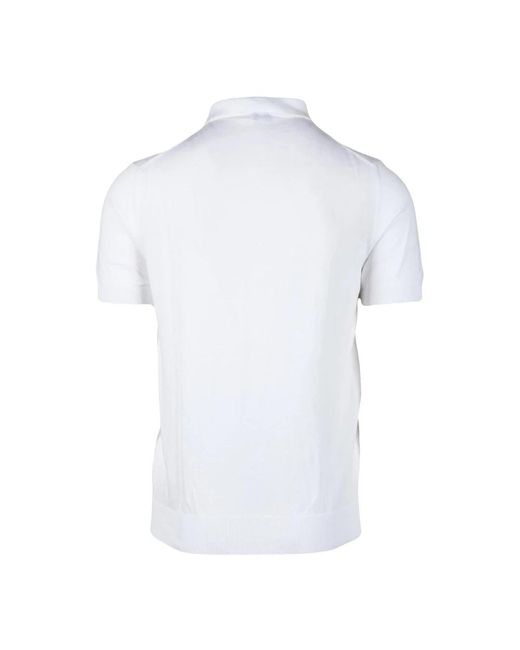 Fedeli Tops ,Wit ,Katoen Katoenen Polo Shirt in het White voor heren