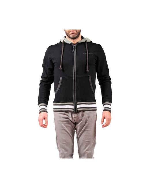 Armani Jeans Hoodies & Sweatvesten ,Zwart ,Katoen Capuchontrui in het Black voor heren