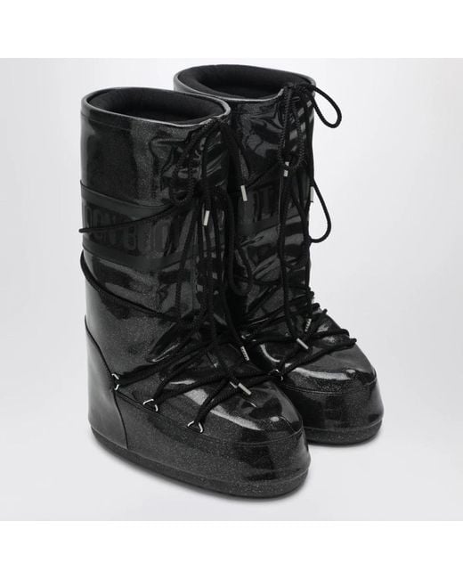 Moon Boot Black Snow Boots Mb Icon Glitter