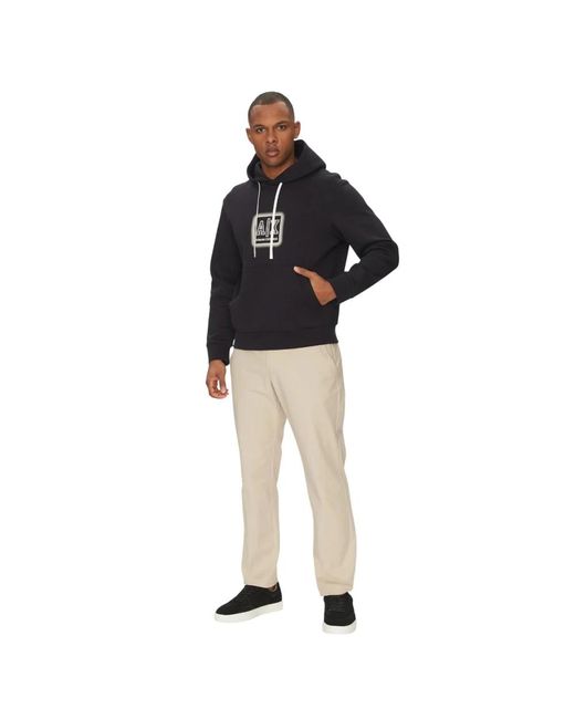 ARMANI EXCHANGE Black Hoodies for men