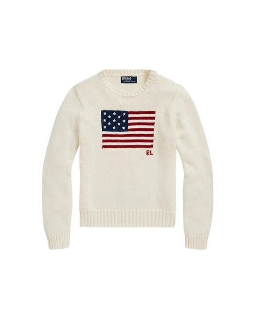 Round-Neck Knitwear di Polo Ralph Lauren in White