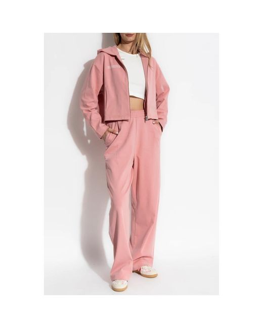 PANGAIA Hoodies & Sweatvesten ,Roze ,Katoen Logo Sweatshirt in het Pink