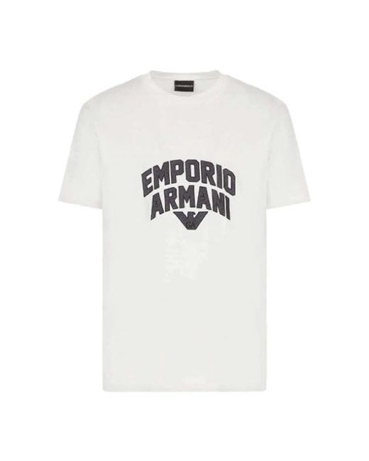Emporio Armani Weißes T-Shirt Mit Kurzen Ärmeln 3R1Tbf1Juvz0101 in White für Herren