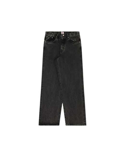 Edwin Jeans ,Grijs ,Katoen Wide Pant Collection Loose-Fit Jeans in het Black voor heren