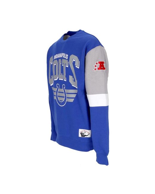 Mitchell & Ness Hoodies & Sweatvesten ,Blauw ,Katoen Indianapolis Colts Crewneck Sweatshirt Nfl in het Blue voor heren