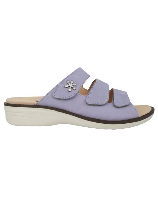 Ganter Schoenen ,Paars ,Wijdvallende Paarse Sandaal in het Blue