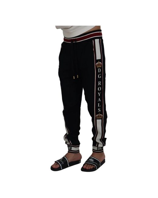 Dolce & Gabbana Black Crown Dg Royals jogger Pants for men