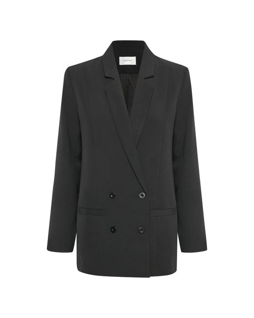 Gestuz Jassen ,Zwart ,Polyester Joelle Blazer in het Black