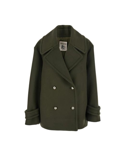 Semicouture Green Double-Breasted Coats