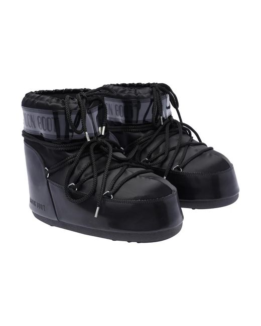 Moon Boot Schoenen ,Zwart ,Satijn Zwarte Winterlaarzen in het Blue