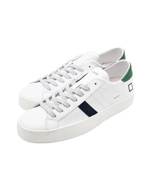 Date Niedrige weiß-grüne sneakers in White für Herren