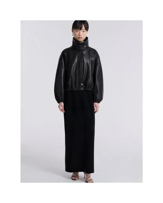 Nour Hammour Black Leather Jackets