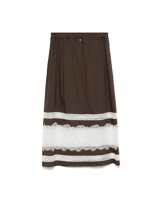 Lorena Antoniazzi Brown Midi Skirts
