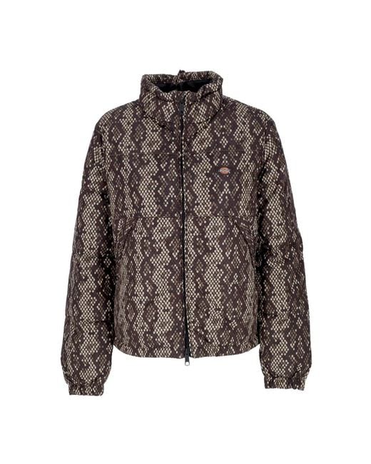 Dickies Camden Puffer Kaki Donsjack Voor in het Brown