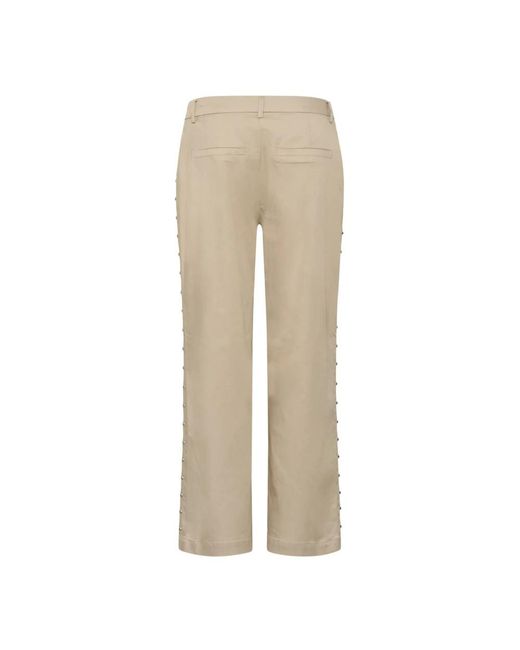 Cream Rechte Broek in het Natural