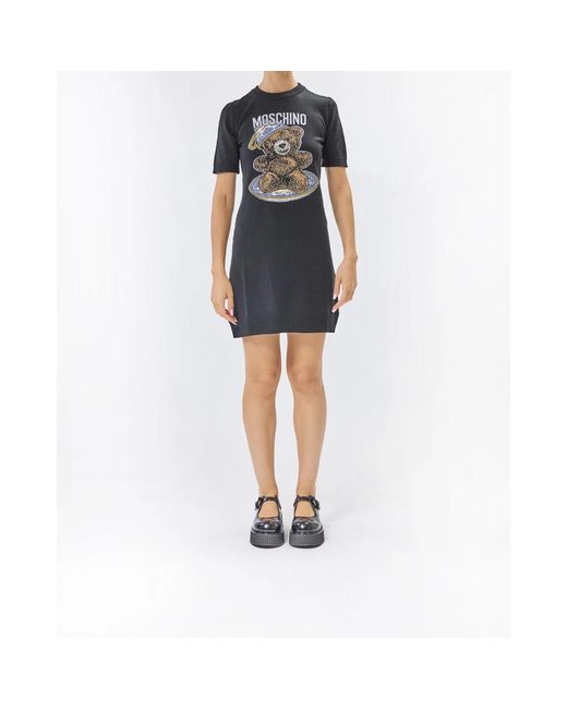 Moschino Kleedjes ,Zwart ,Wol Orsetto Abito in het Blue