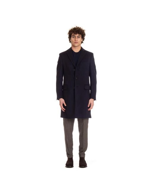 Zegna Blue Single-Breasted Coats for men