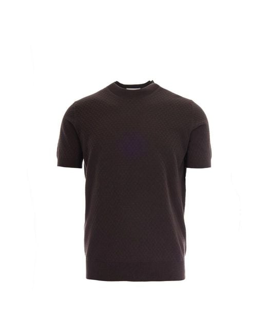 Paolo Pecora Black Round-Neck Knitwear for men