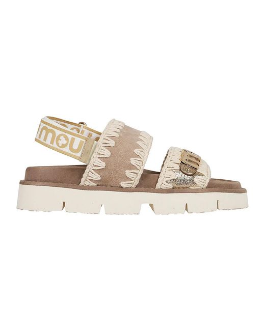 Mou Natural Flat Sandals