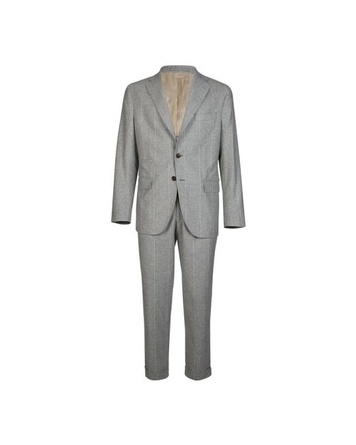 Eleventy Kostuums ,Grijs ,Wol Slim Fit Wol Zijde Kasjmier Pak in het Gray voor heren