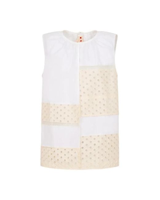 Marni White Sleeveless Tops