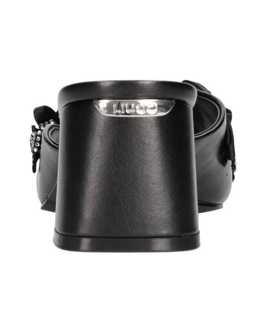 Liu Jo Black Heeled Mules