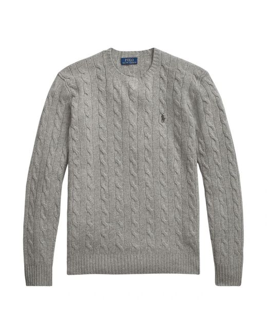 Round-Neck Knitwear Ralph Lauren de hombre de color Gray