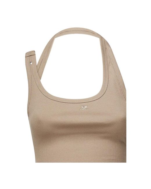 Courreges Brown Rippenschnalle Tank Top 90Er Stil
