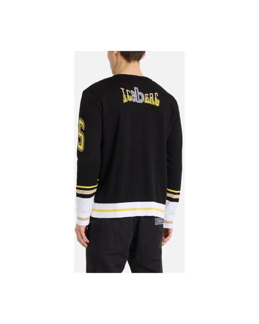 Iceberg Stylisches Baumwoll-T-Shirt Für Herren in Black für Herren