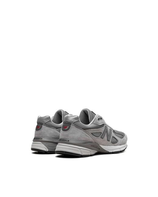 New Balance Graue sneakers mit monogramm und gestickten profilen,990v4 sneakers in Gray für Herren