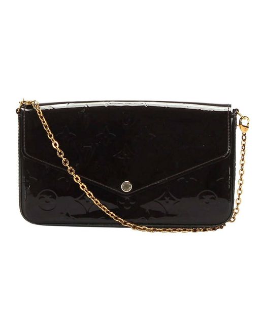 Vernis pochette felicie cuir d'occasion Louis Vuitton en coloris Noir | Lyst