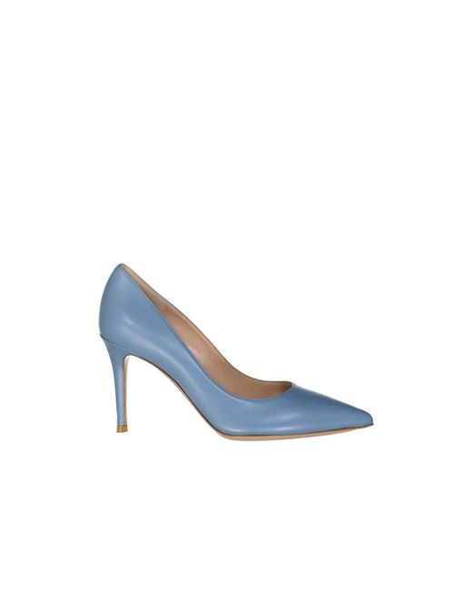 Gianvito Rossi Blue Leather Pumps
