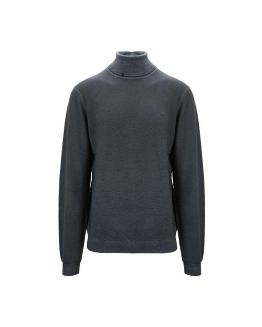 Sun 68 Truien & Vesten ,Zwart ,Wol Merino Wollen Coltrui in het Blue voor heren