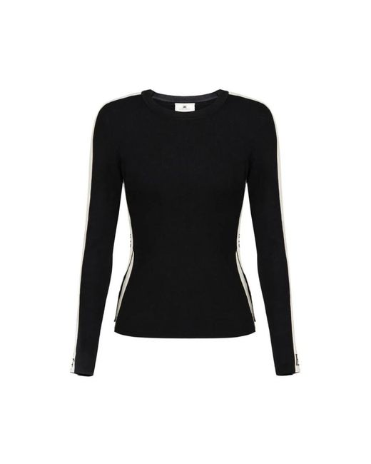Elisabetta Franchi Black Round-Neck Knitwear