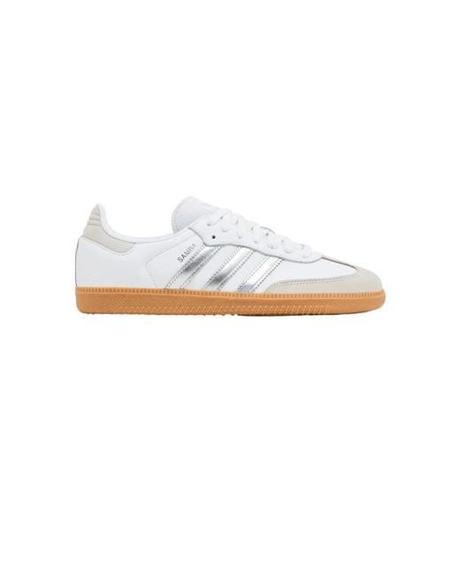Adidas White Samba Og Weiß Silber Metallic Grau