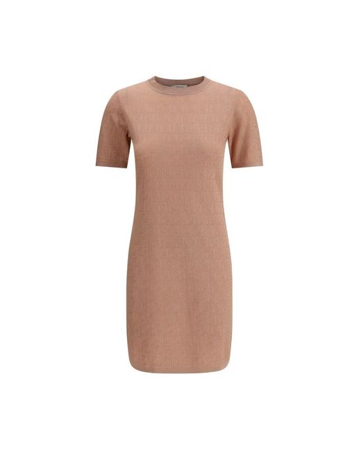 Fendi Pink Ff Pattern Midi Dress