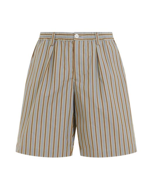 Marni Graue baumwoll-bermuda-shorts mit kordelzug in Gray für Herren
