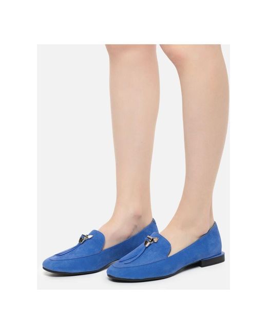 CESARE GASPARI Blue Loafer Mit Metall-Akzent