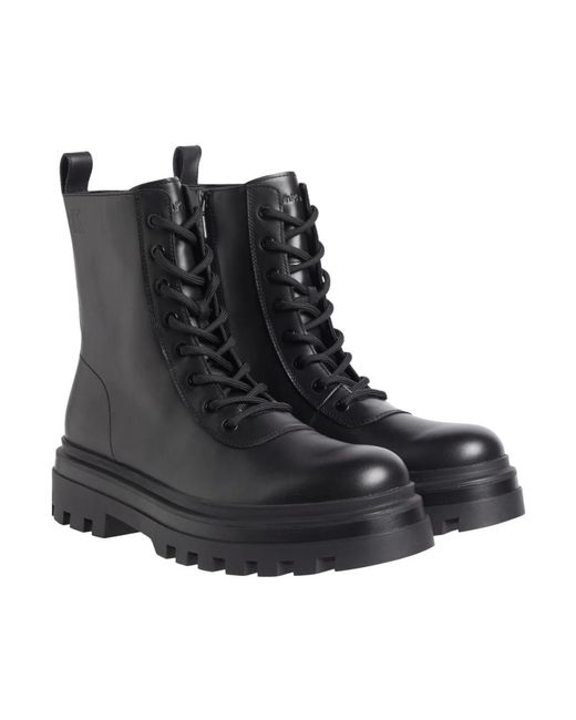 Calvin Klein Black Lace-Up Boots for men