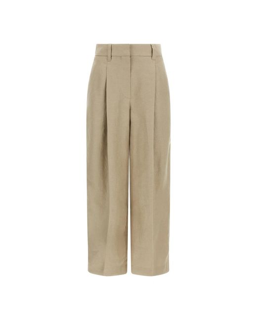 Brunello Cucinelli Natural Wide Trousers