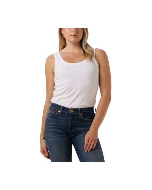 Second Female Tops ,Wit ,Ambra Tank Top in het Blue