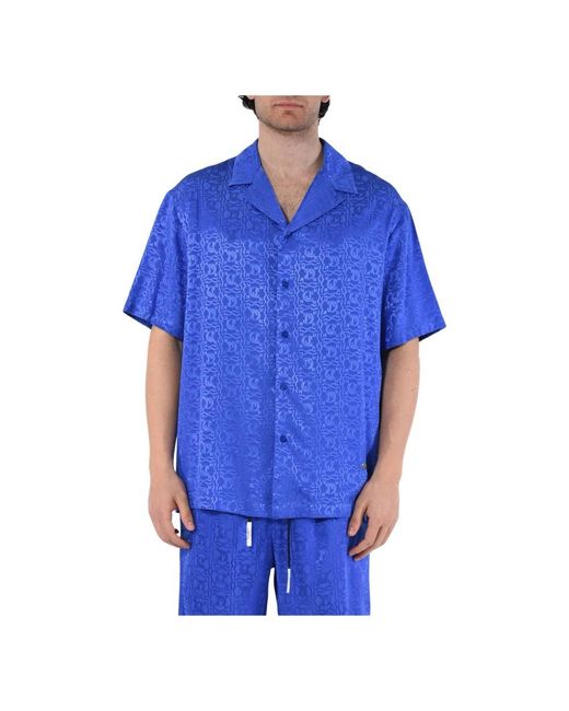 Just Cavalli Blue Short Sleeve Shirts for men