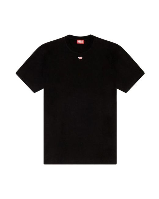 DIESEL Besticktes logo basic t-shirt in Black für Herren