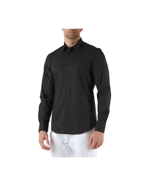 Antony Morato Slim fit baumwollhemd mit dekorativem motiv in Black für Herren