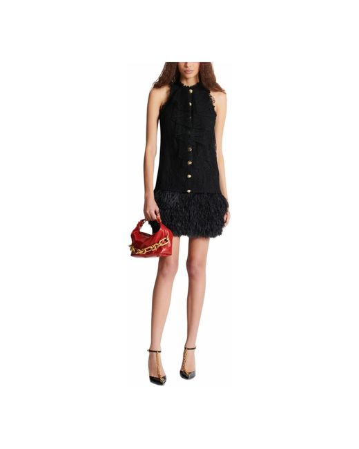 Balmain Red Mini-Tasche Sync Aus Kalbsleder