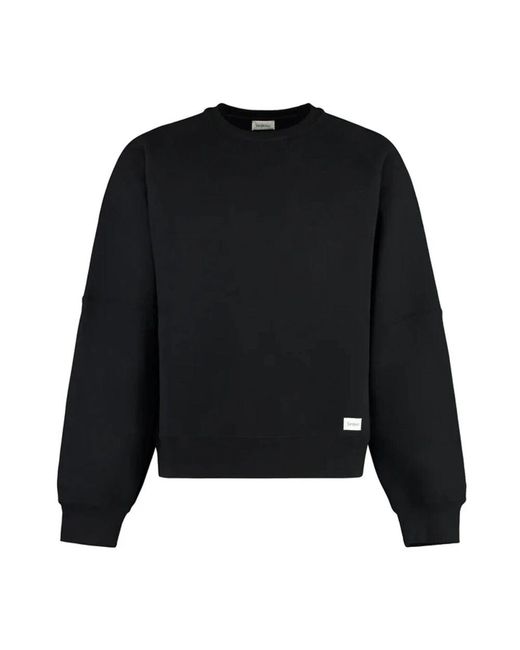 Saint Laurent Schwarzer Sweatshirt Mit Besticktem Logo in Black für Herren