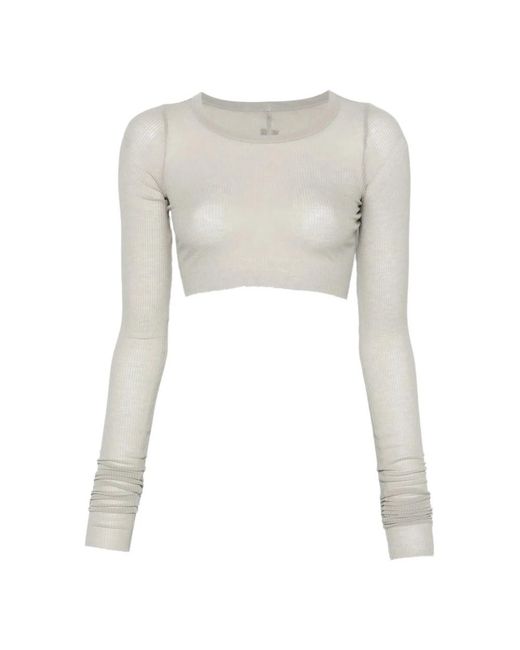 Rick Owens Gray Long Sleeve T-Shirts