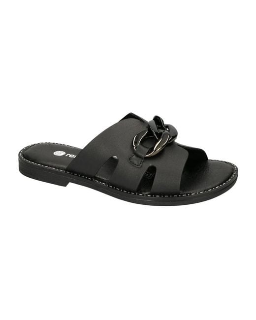 Remonte Black Flat Mule