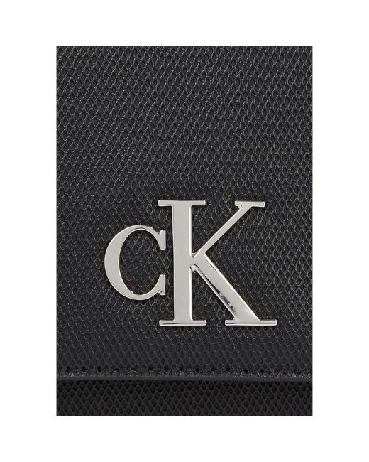 Calvin Klein Black Schwarze bedruckte schultertasche mit clipverschluss